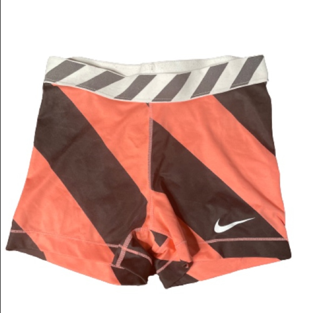 Nike Dri-Fit Biker Shorts, Black and Orange, Size Medium
